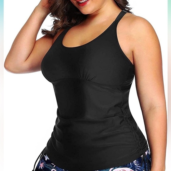 NWT 16W  tankini top black - Picture 1 of 3